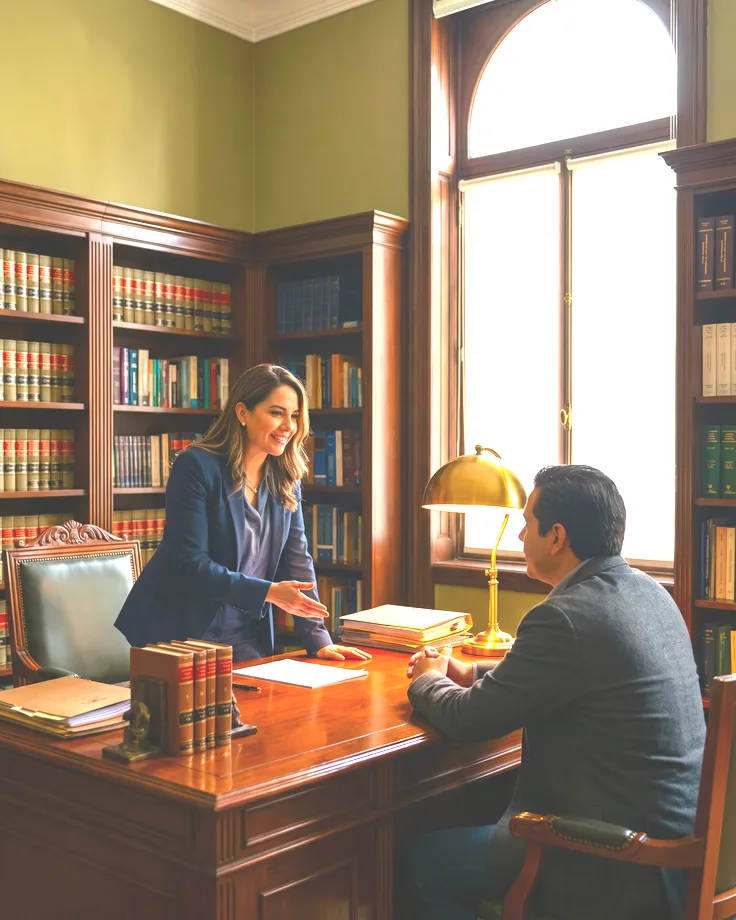 Negocio de abogados atendiendo a sus clientes
