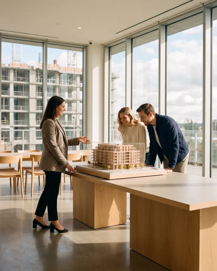 Negocio de constructoras atendiendo a sus clientes