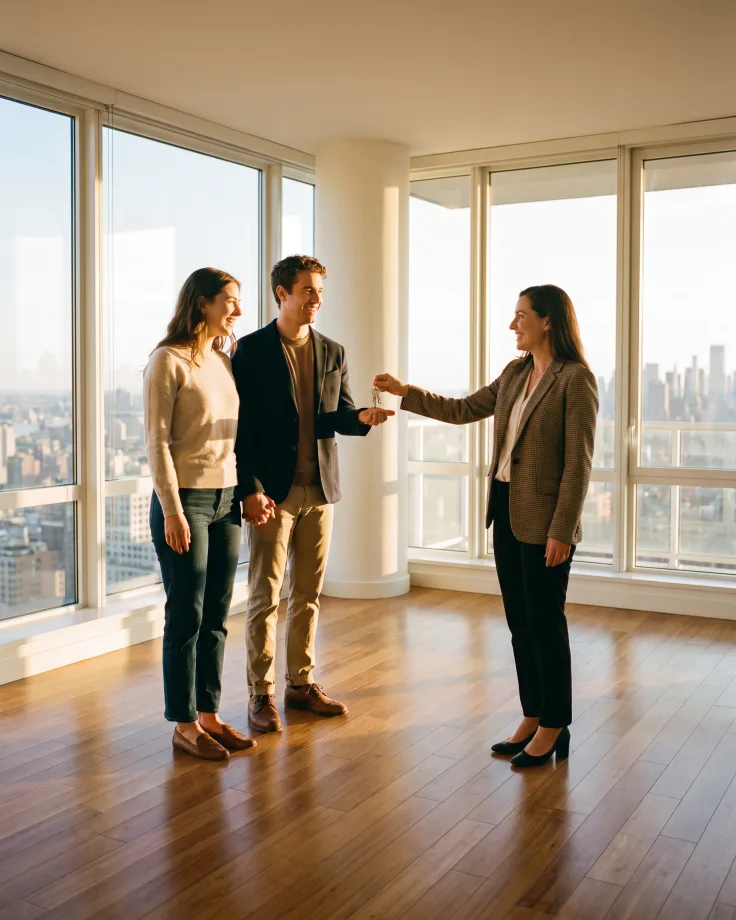 Negocio de inmobiliarias atendiendo a sus clientes